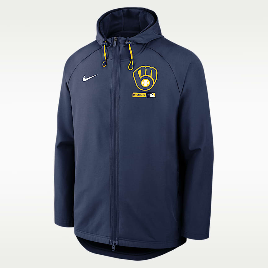 Milwaukee Brewers Lockup Men's Nike MLB Full-Zip Hoodie. Nike.com